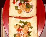A picture of step 3 of Easy Shrimp and Veggies Toast.