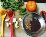 A picture of step 1 of Bhindi masala.