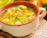 A picture of step 4 of Vegetable Soup with Rice Croquettes.