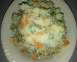A picture of step 2 of Beef/fish pan pie.
