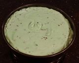 A picture of step 17 of Mint Chococolate Chip Cheesecake with a Fudge Brownie Crust.
