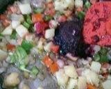 A picture of step 2 of Beetroot Pulav.