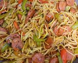 Paprikás, szójaszószos spagetti lecsókolbásszal 🍝 recept fázis 6 fotója