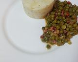 Foto del paso 15 de la receta Chuletas de cerdo adobadas con puré de papas, guisantes y salsa
