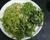 A picture of step 1 of Panchkutiyu Shaak.
