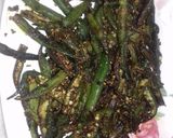A picture of step 2 of Kurkuri bhindi.