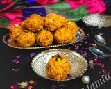 A picture of step 6 of Boondi ladoo.