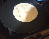 A picture of step 3 of Chapati with scramble Eggs.
