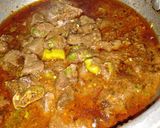 A picture of step 6 of Kaleji karahi.