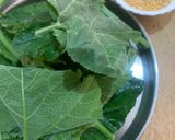 A picture of step 1 of Pumpkin Greens with Mung dal.