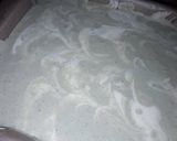 A picture of step 9 of Sig's Goats Cheese Cake with Matcha.