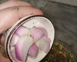 A picture of step 1 of Ambi onion chutney.
