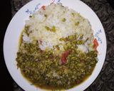 A picture of step 4 of Rice with green grams.