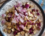 A picture of step 1 of Namrata’s Signature Baingan Anda Recipe.