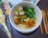 Foto langkah ke 7 dari resep Mie Ayam Ceker Ranjau Bakso Ekonomis.