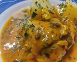 Foto del paso 11 de la receta Merluza de Pincho en Salsa de Azafrán y Pimentón con Patatas Cocidas en Caldo de Verduras