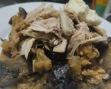Foto del paso 3 de la receta: Berenjenas con pollo bbq🍗🍯🍆