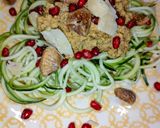 Foto del paso 5 de la receta Espaguetis de calabacín con pesto naranja de anacardos casero