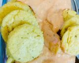 Foto del paso 7 de la receta: ÑOQUIS DE SÉMOLA A LA ROMANA (con salsa rosa de salsa blanca y fileto)👏🤩🧑🏻🍳😋🥰👏