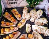 Une image de l'étape 5 de Endives carmines surimi fromage et thon fromage croûtons.