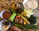 A picture of step 1 of Canh Kiểm (Vietnamese Coconut Vegetable Soup).