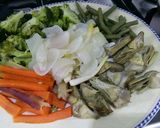 Foto del paso 6 de la receta Cena ligera - verduras al vapor con jamón crujiente