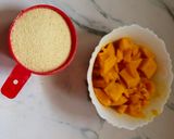 A picture of step 1 of Mango Sheera simple yet special.