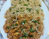 A picture of step 9 of American chopsuey with fried rice.