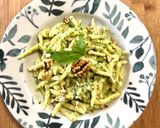 A picture of step 4 of Trofie with Arugula and Walnut Pesto.