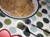 Blessing’s noodles and sausages dinner