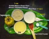 A picture of step 1 of Capsicum Bajji | Kuda Milagai Bajji Recipe - Best Evening Snack.