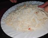 A picture of step 3 of Chicken Pizza bread.