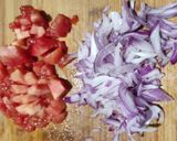 A picture of step 2 of Chow Chow chutney.