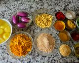 A picture of step 1 of Kathiyawadi Bharwa Baingan & Potato Sabji.