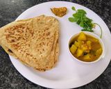 A picture of step 3 of Lauki aloo ki sabji (cooker cooked).