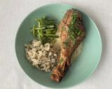 Foto del paso 14 de la receta: Pavo teriyaki al horno con judías verdes en salsa de ajo y arroz salvaje
