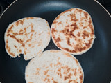 Naan bread with pumpkin soup