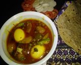 A picture of step 6 of Anda aloo matar salan/chapati.