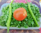 A picture of step 1 of Mint,coriander leaves 🍃 chutney.