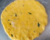 A picture of step 6 of Sarson Ka Saag and Makki Methi Poori.