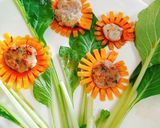 Hình bước làm 2 của món Hoa đồng tiền bằng thịt