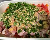 Une image de l'étape 8 de Courgettes et tomates au lard et persil.