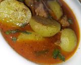 A picture of step 5 of Karachi teendy gosht.