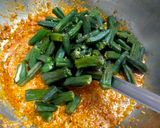 A picture of step 4 of Masala Bhindi.