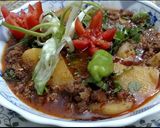 A picture of step 3 of Aloo Keema.