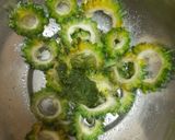 A picture of step 1 of Bitter melon pakoda.