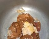 A picture of step 1 of Shaljam Palak Gosht.
