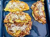 Clătită (împaturată) din dovlecel cu pui și mozzarella (fără gluten)