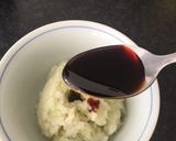 A picture of step 8 of Pandan green coconut rice dessert (vegan, gluten free).