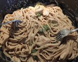 Φωτογραφία βήματος 6 της συνταγής "Spaghetti alfredo με κοτόπουλο και μπρόκολο" 🐔🍝